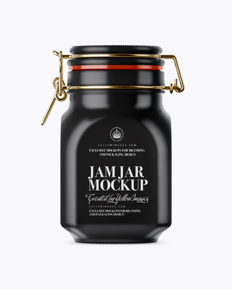 900ml Matte Ceramic Jam Jar w Clamp Lid Mockup - Free+Ceramic+Plate+Mockup+-+CreativeBooster