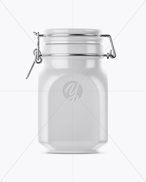900ml Matte Ceramic Jam Jar w/ Clamp Lid Mockup 900ml Matte Ceramic Jam Jar w/ Clamp Lid Mockup