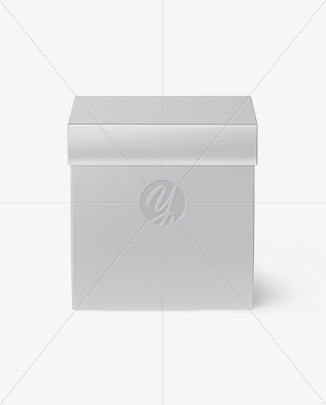 Glossy Square Box Mockup - Front View (High-Angle Shot)