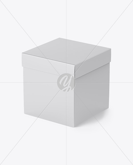 Matte Square Box Mockup - Half Side (High-Angle Shot)