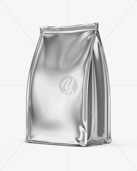 Metallic Food Bag Mockup - Half Side View