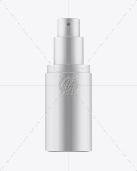 Matte Metallic Cosmetic Spray Bottle Mockup - Front View