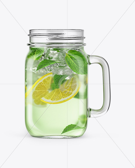 Opened Mason Jug with Mojito Mockup