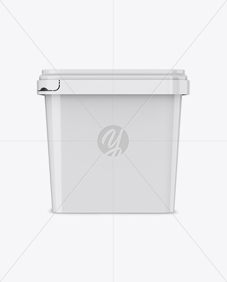 Glossy Plastic Container Mockup - Front View