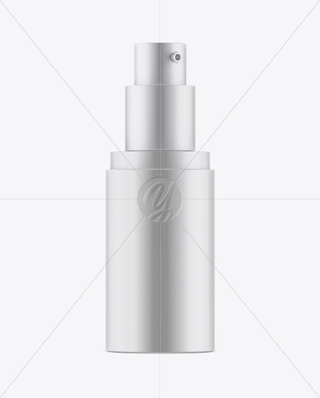 Matte Metallic Cosmetic Spray Bottle Mockup - Half Side View