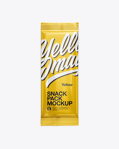 Glossy Snack Pack Mockup - Front View