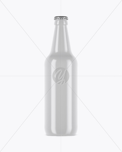 Glossy Ceramic Beer Bottle Mockup