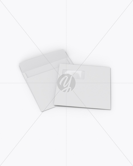 Two Paper Envelopes Mockup (High-Angle Shot)