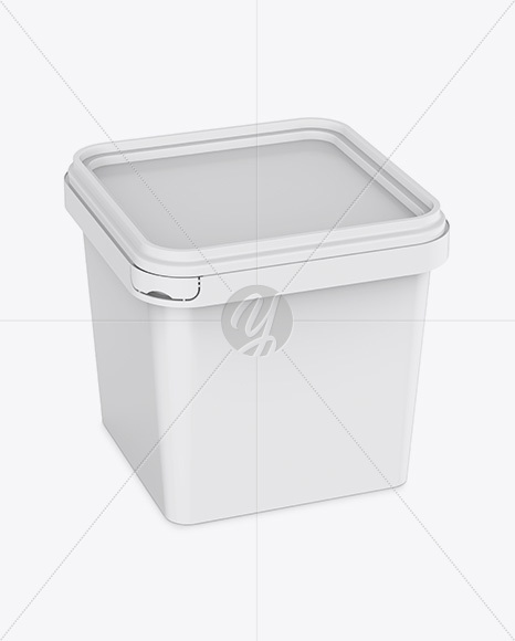 Matte Plastic Container Mockup - Half Side View (High-Angle Shot)