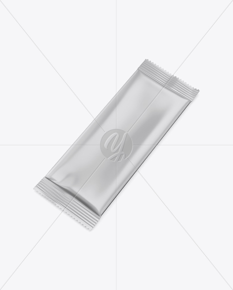 Matte Snack Pack Mockup - Half Side View (High-Angle Shot)