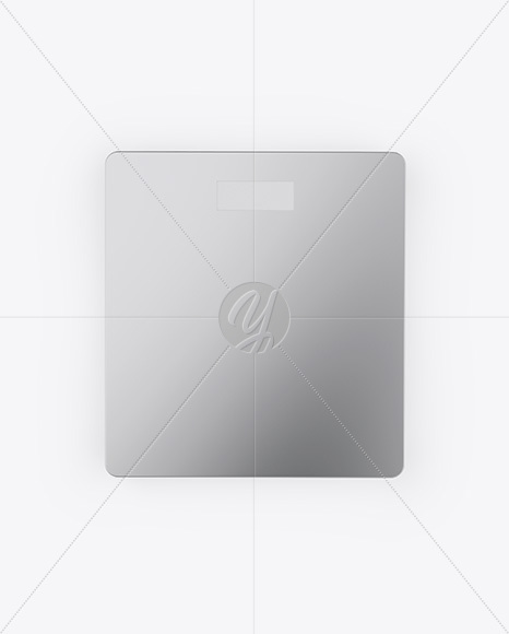 Metallic Bathroom Scales Mockup - Top View