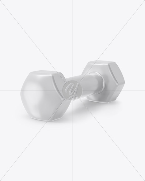 Glossy Dumbbell Mockup - Half Side View