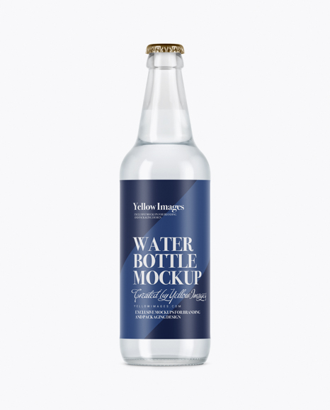 Clear Glass Water Bottle Mockup