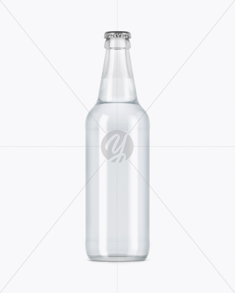 Clear Glass Water Bottle Mockup