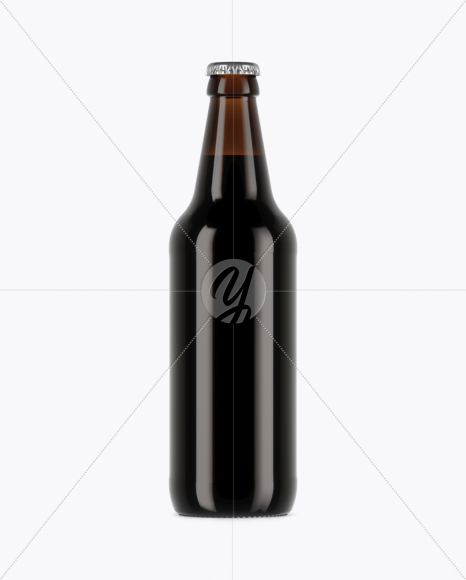 Amber Glass Stout Beer Bottle Mockup