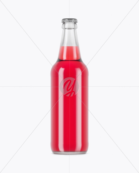 Clear Glass Pink Drink Bottle Mockup