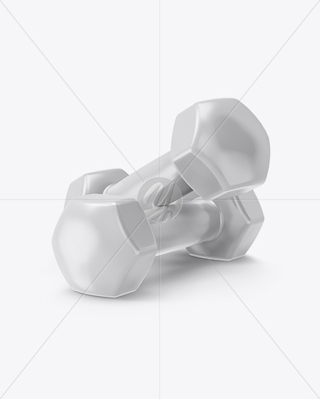 Glossy Dumbbells Mockup - Half Side View