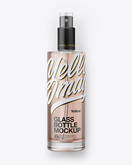 Lying Spray Bottle Mockup - Top View - Lying