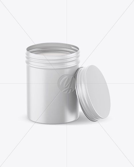 Opened Matte Round Tin Box Mockup