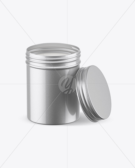 Opened Metallic Round Tin Box Mockup