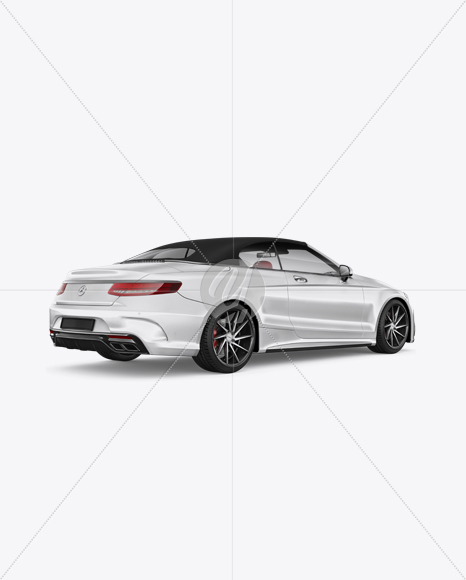 Mercedes-Benz S63 AMG Cabriolet Mockup - Back Half Side View