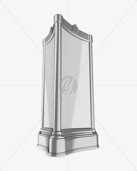 Advertising Poster Pillar with Glossy Poster Mockup - Half Side View