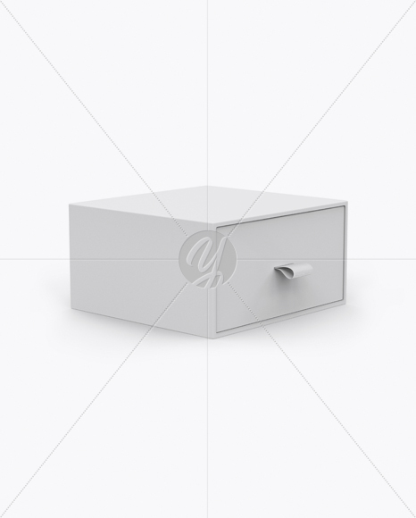 Matte Gift Box Mockup - Half Side View