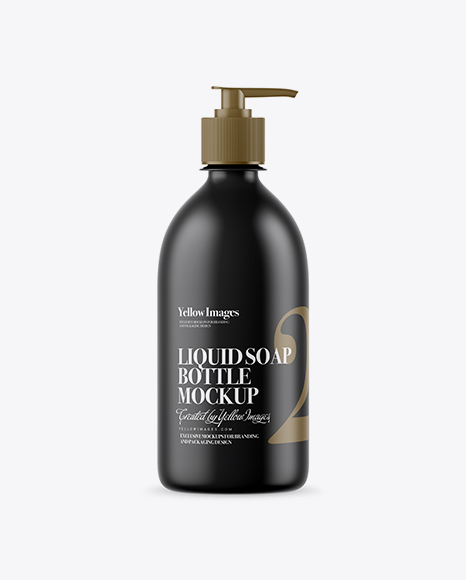 Matte Liquid Soap Bottle with Pump Mockup