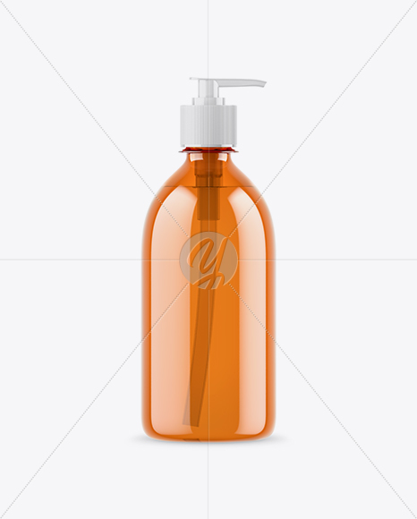 Orange Liquid Soap Bottle with Pump Mockup Orange Liquid Soap Bottle with Pump Mockup