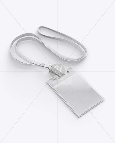 Badge Holder Mockup - Half Side View (high Angle Shot)