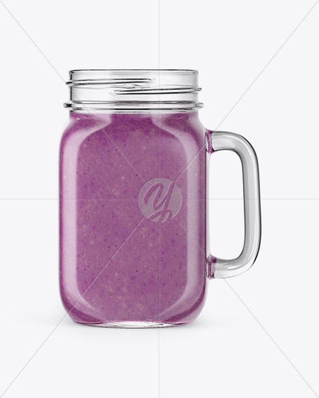 Opened Mason Jug with Berries Smoothie Mockup