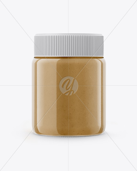 Glass Jar with Peanut Butter Mockup
