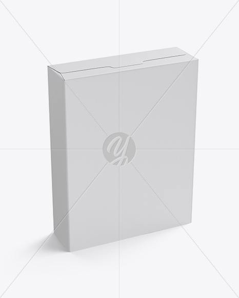 Paper Box Mockup - Half Side View (High-Angle Shot)