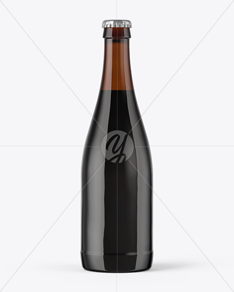 500ml Amber Glass Stout Beer Bottle Mockup