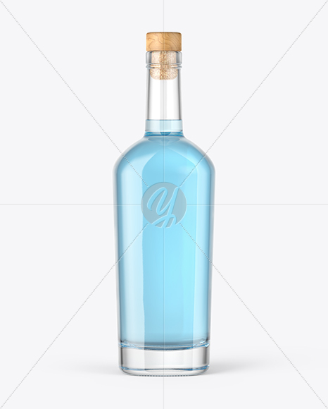 Gin Bottle with Wooden Cap Mockup