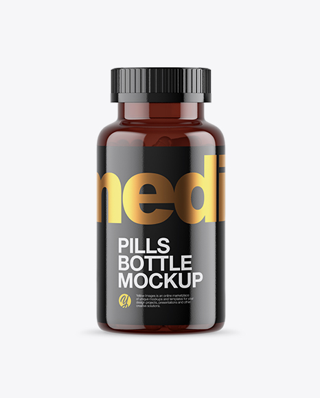 Amber Pills Bottle Mockup