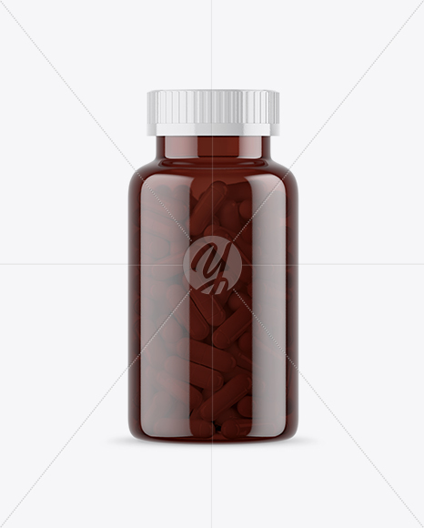 Amber Pills Bottle Mockup Amber Pills Bottle Mockup