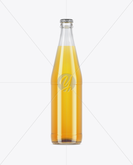 Clear Glass Lager Beer Bottle Mockup