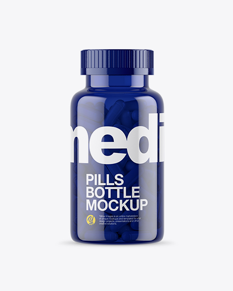 Blue Pills Bottle Mockup - Blue+Bottle+With+Pills+Mockup+Exclusive+Mockups