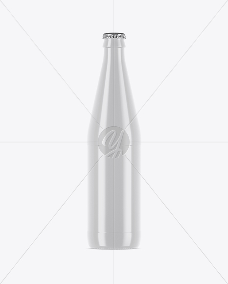 Glossy Ceramic Beer Bottle Mockup