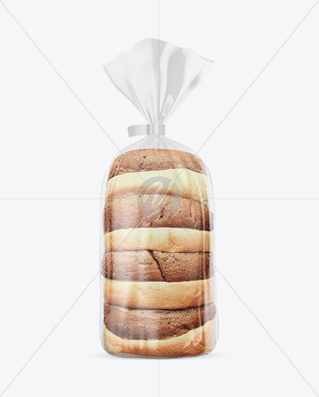 Glossy Transparent Bread Package With Clip Mockup