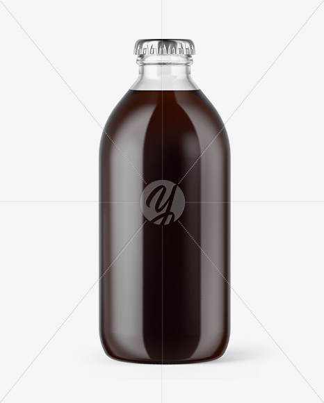 Clear Glass Brown Ale Bottle Mockup