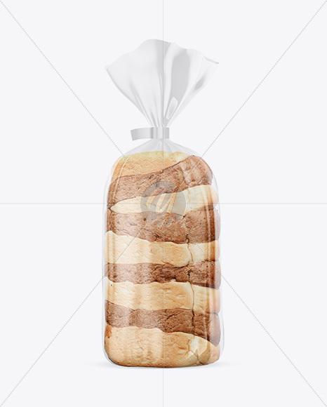 Glossy Transparent Bread Package With Clip Mockup