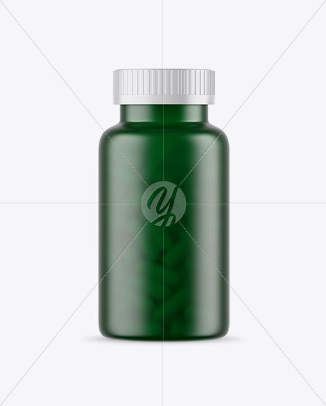 Frosted Green Pills Bottle Mockup