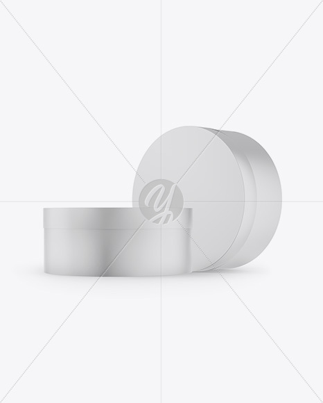 Glossy Round Paper Boxes Mockup