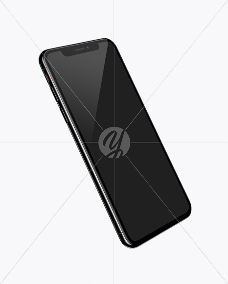 Apple iPhone X Jet black Mockup - Half Side View - Free Download Images