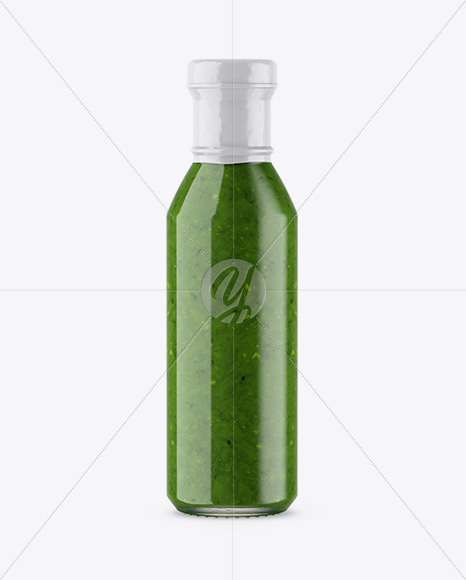 Glass Pesto Sauce Bottle Mockup