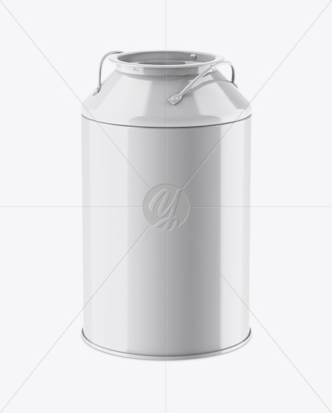 Glossy Tin Can Mockup - Half Side View