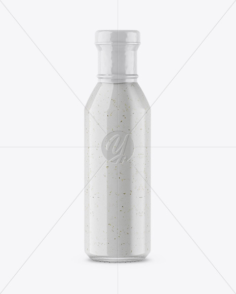 Glass Garlic Sauce Bottle Mockup