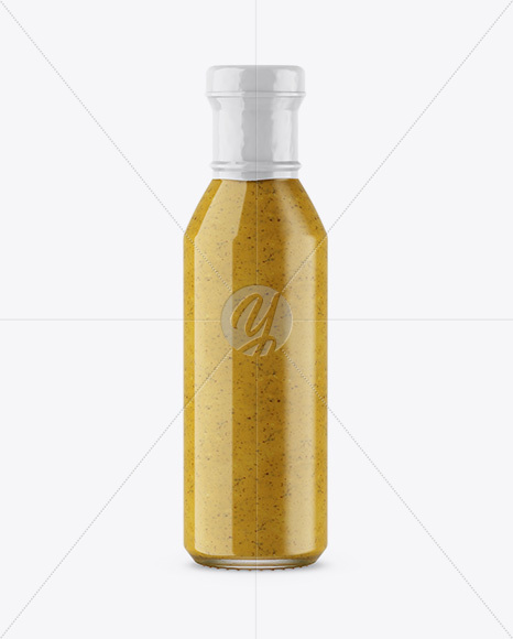 Glass Mustard Bottle Mockup